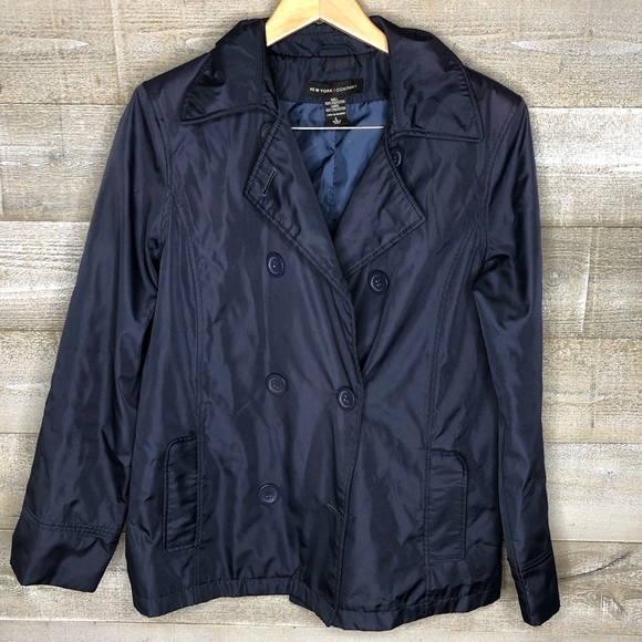 New York & Company navy Y2K peacoat lightweight jacket - Picture 1 of 4